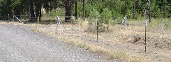 4 strand barbed wire along a dirt road for security and keep out purposes